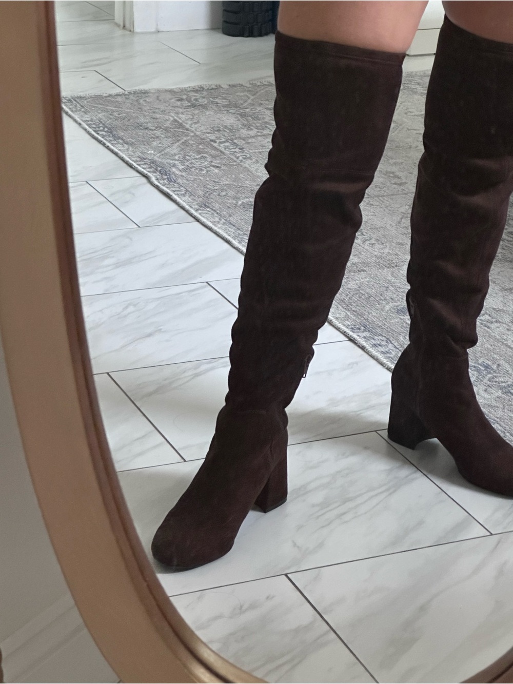Liz Claiborne Dark Brown Over-the-Knee Suede Block Heel Boots